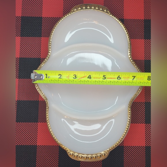 Fire King Ovenware Milk Glass Divided Relish Candy Serving Dish - Picture 6 of 6